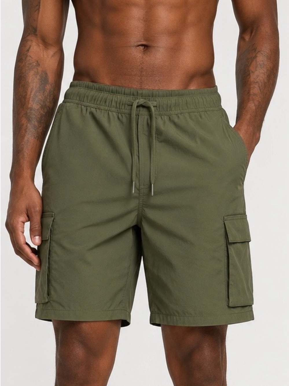 Olive Green Men's Cargo Shorts